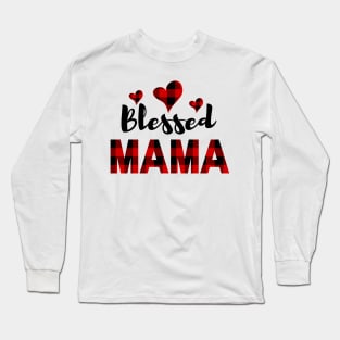 Blessed Mama in Buffalo Plaid Long Sleeve T-Shirt